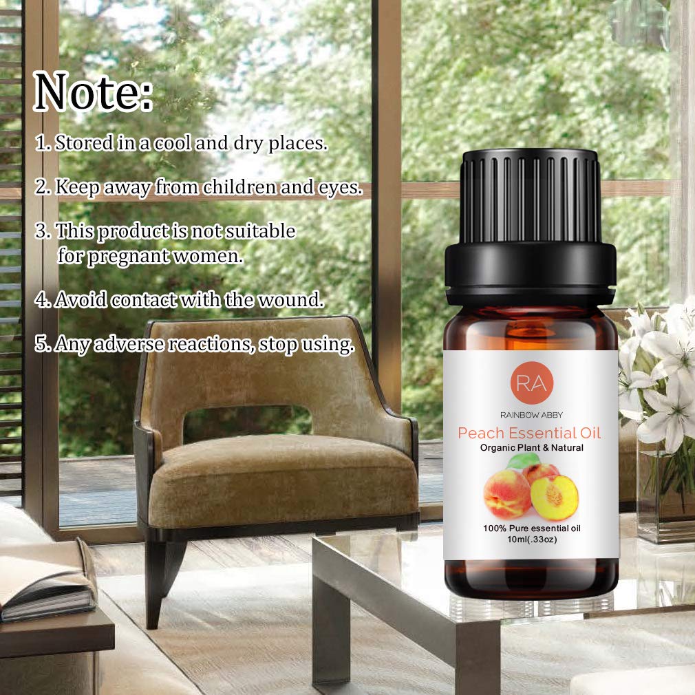 2-Pack Peach Essential Oil – 100% Pure Organic, 10ml | Diffuser & Skincare