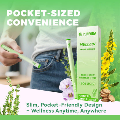 Herbal Diffuser Pen for Respiratory Wellness - Plant-Based Mullein & Mint