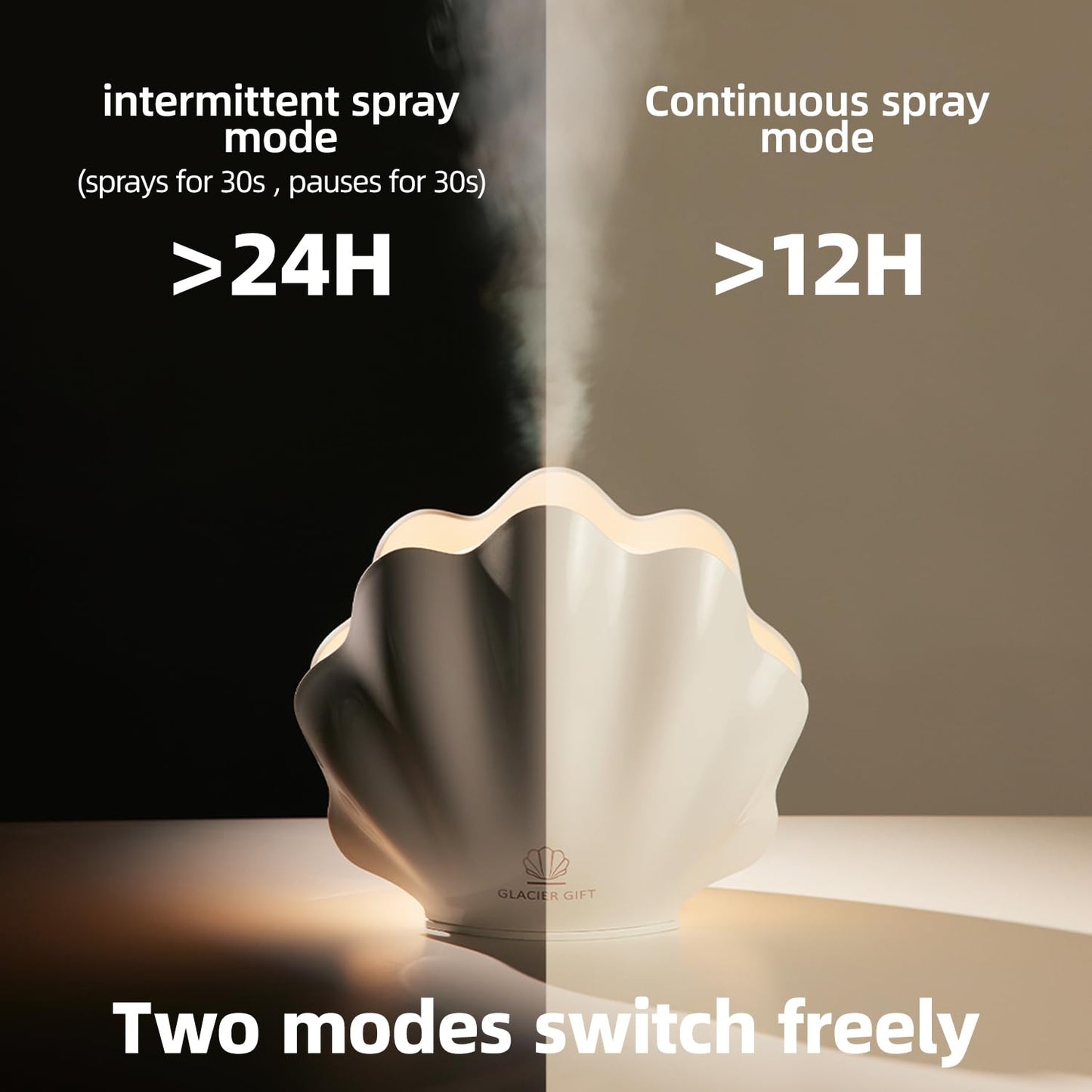 Essential Oil Diffuser 260ML – Shell Aroma Diffuser with Remote, 7-Color LED Night Light