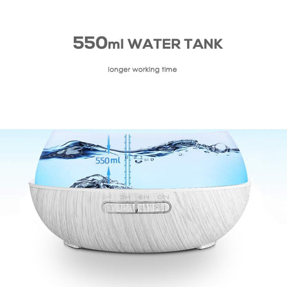 550ml Essential Oil Diffuser with 6 Oils – Ultrasonic Humidifier, LED Night Light