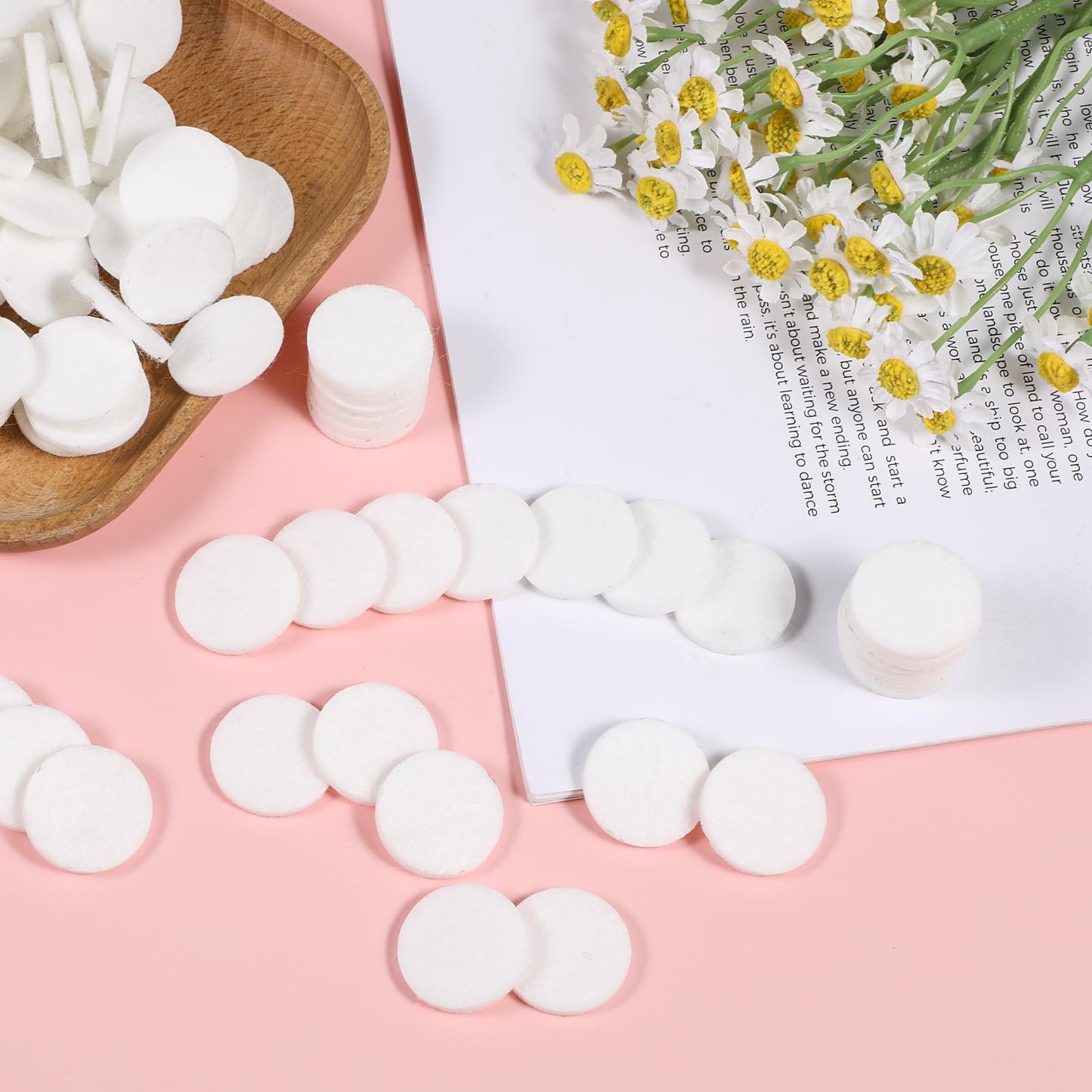 Diffuser Refill Pads - 50 Pcs, 1 Inch Round, White | Essential Oil Diffuser & Humidifier Pads