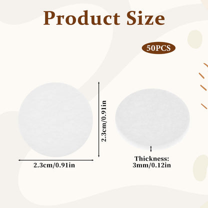 Diffuser Refill Pads - 50 Pcs, 1 Inch Round, White | Essential Oil Diffuser & Humidifier Pads