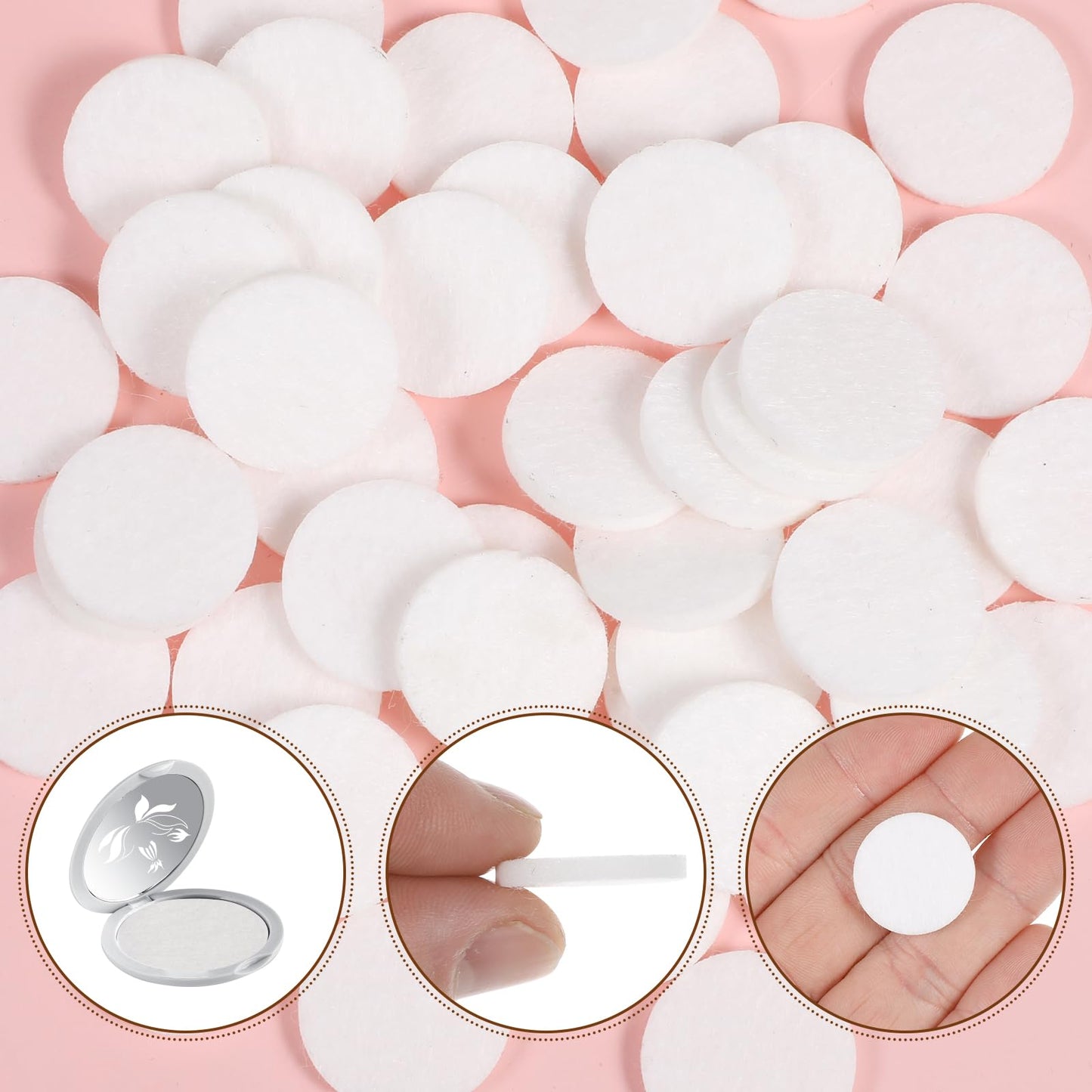 Diffuser Refill Pads - 50 Pcs, 1 Inch Round, White | Essential Oil Diffuser & Humidifier Pads