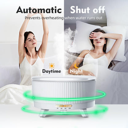 20-Hour 500ML Aromatherapy Diffuser – Ultrasonic Mist, Remote, Auto-Off, 7-Color Lights | Minimalist White
