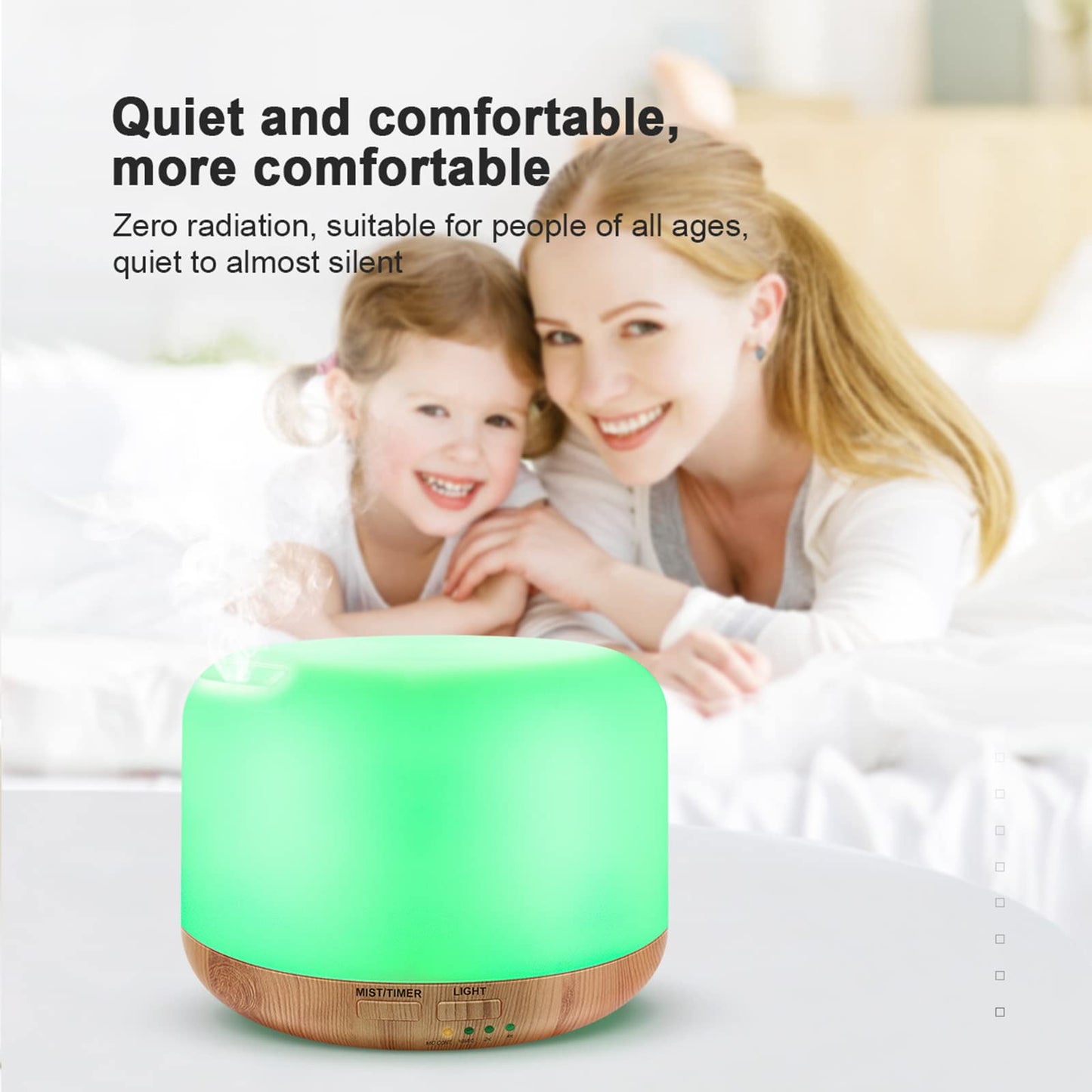 300ML Essential Oil Diffuser with Remote Control – Ultrasonic Cool Mist Humidifier, 7 LED Colors, Auto-Off