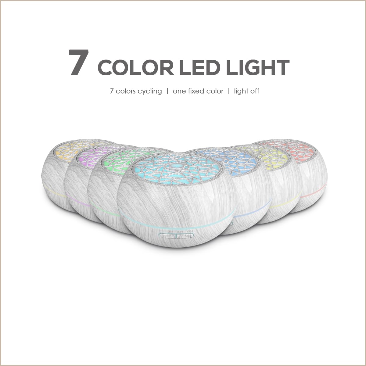 550ml Essential Oil Diffuser with 6 Oils – Ultrasonic Humidifier, LED Night Light