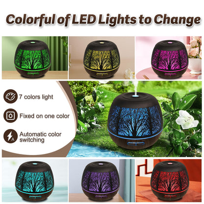 400ml Large Room Diffuser for Essential Oils with Remote, 7 Color Lights, 3 Mist Modes