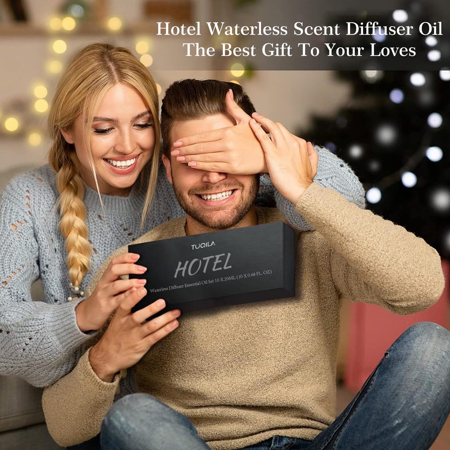 Hotel Luxury Waterless Diffuser Set – 10x20mL Essential Oils (My Way, Mysterious, Oud Wood, Bergamot)