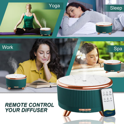 Diffusers for Essential Oils Large Room - 500ml Aromatherapy Diffuser with Remote, 7 Color Lights, 3 Mist Modes, Auto Off