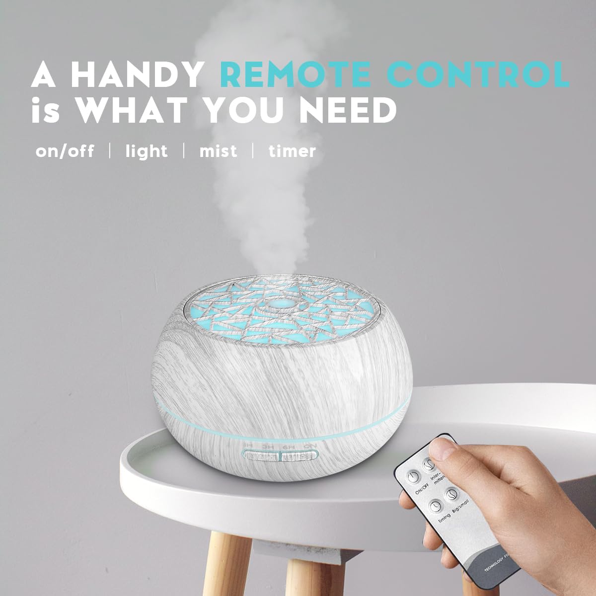 550ml Essential Oil Diffuser with 6 Oils – Ultrasonic Humidifier, LED Night Light