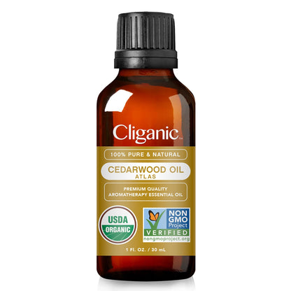 Cliganic Organic Cedarwood Essential Oil – 100% Pure, Undiluted & Non-GMO