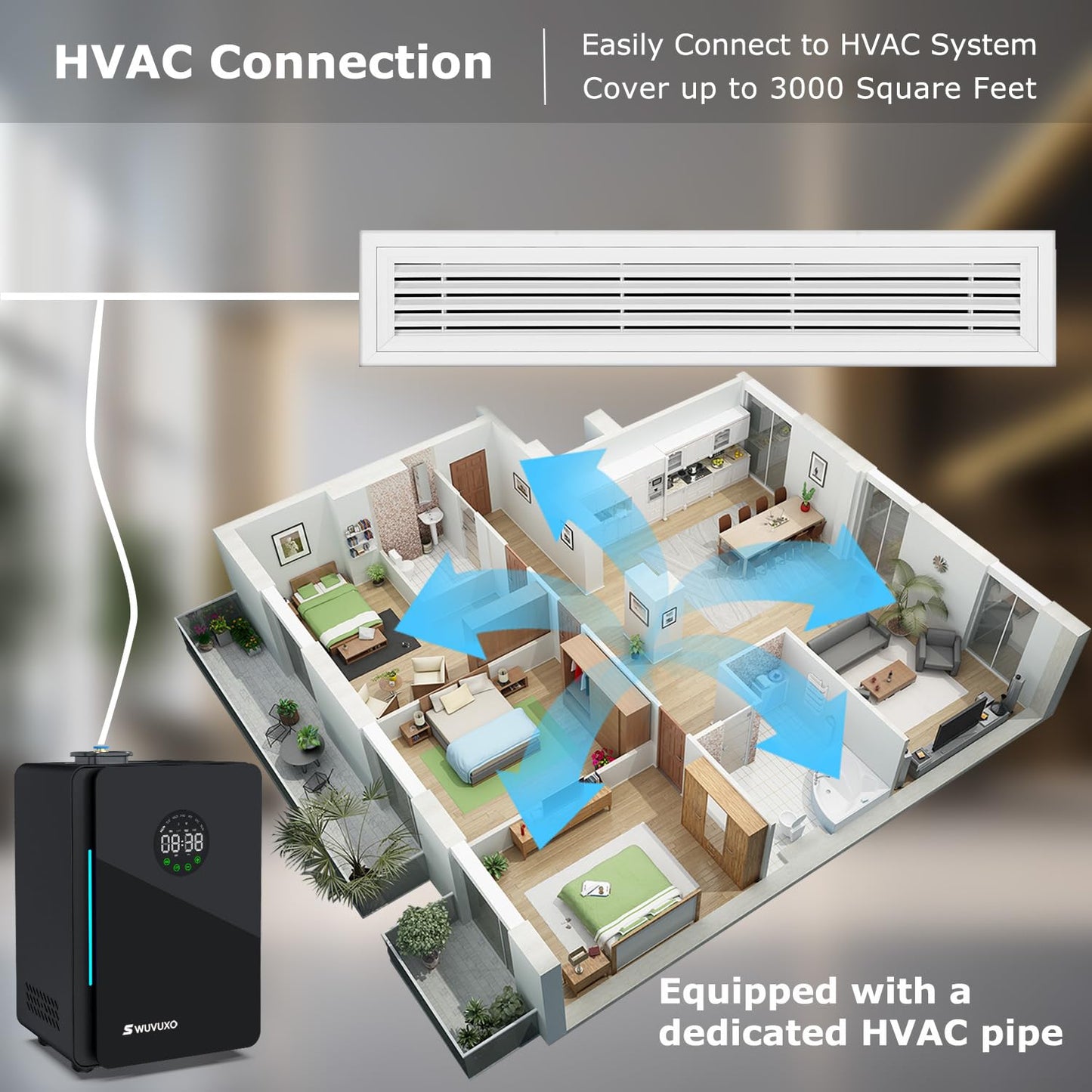 Hotel Scent Diffuser with Power Cold Air Technology — 3,000 sq ft Coverage (Black)