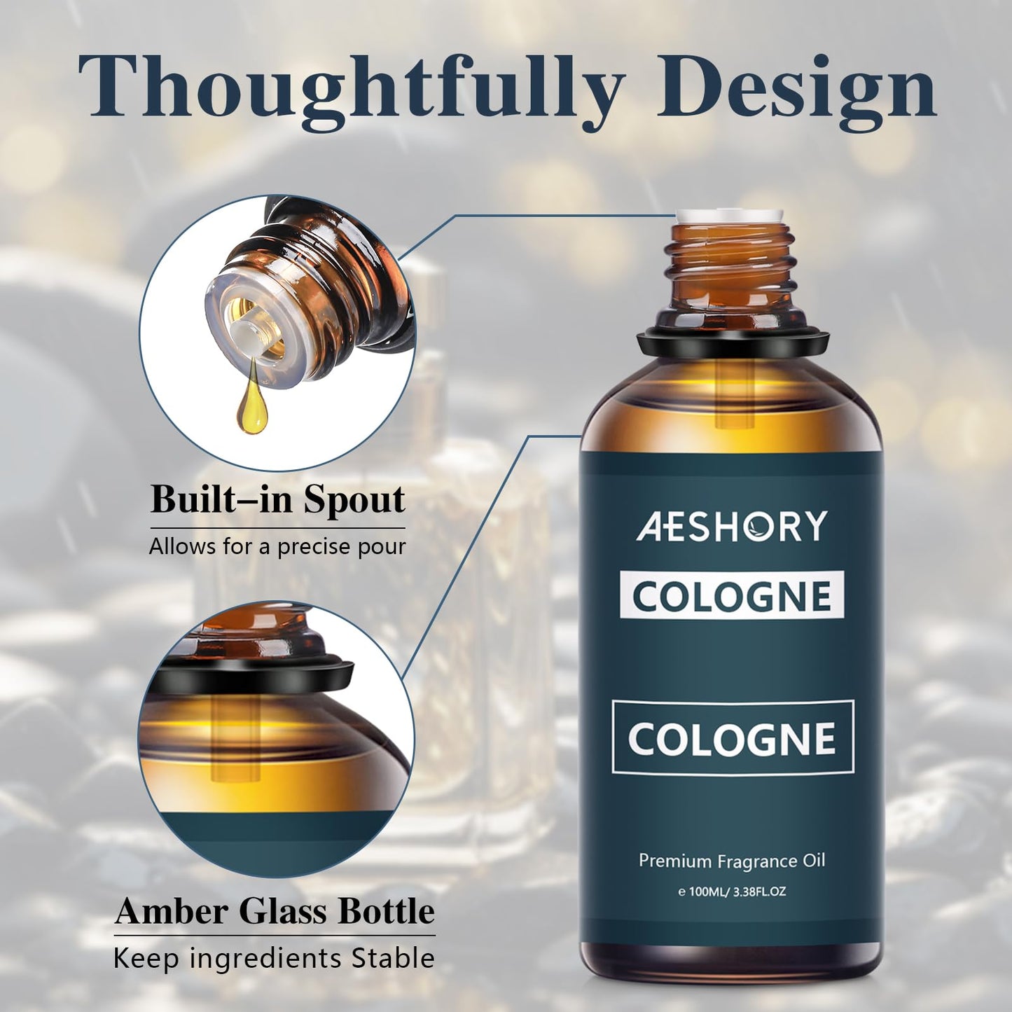 Cologne Fragrance Oil 3.38 oz (100 ml) – Aromatherapy Diffuser, Massage, Soap & Candle Oils