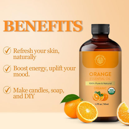 Carno Calm Sweet Orange Essential Oil – USDA Organic, 1.7 fl oz
