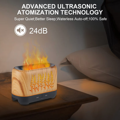 NEWYID 240ml Ultrasonic Essential Oil Diffuser - Flame, 3 Mist Modes, 12H Auto-Off