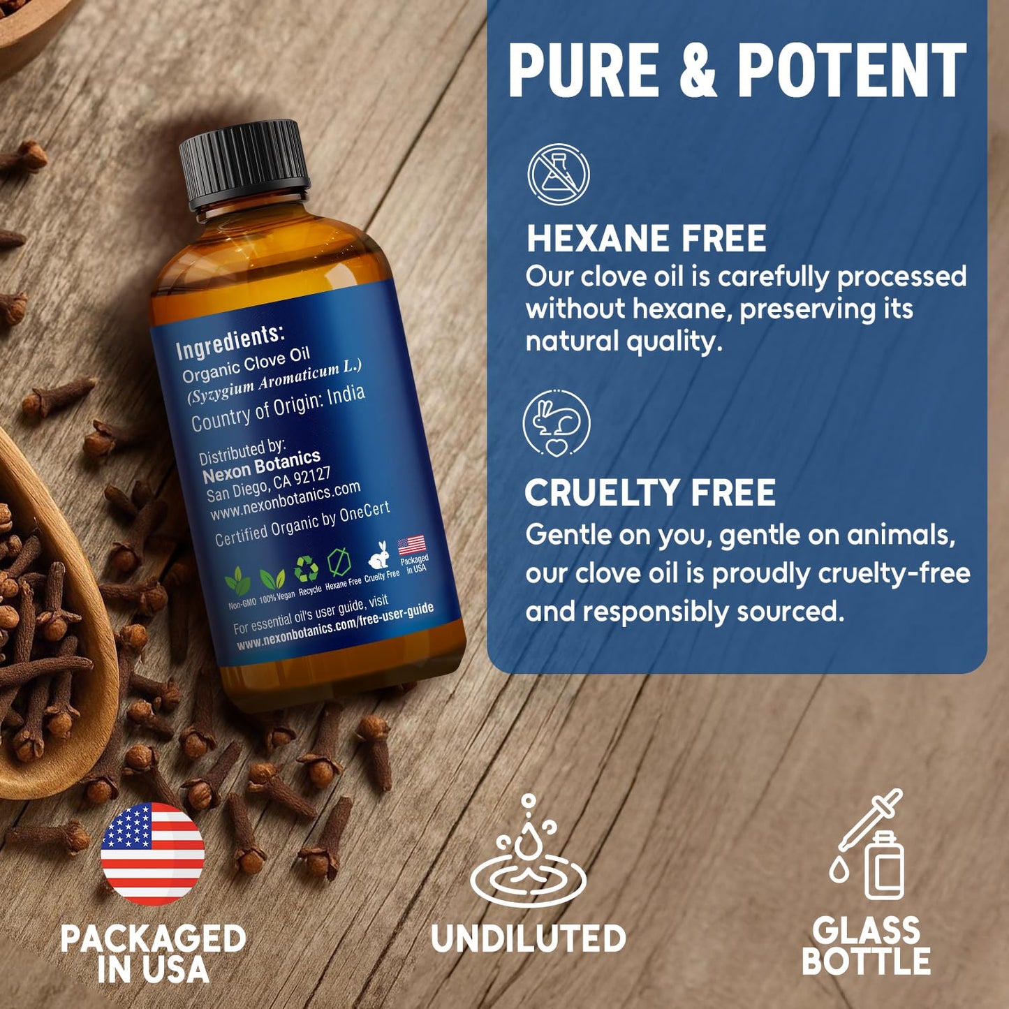 Organic Clove Essential Oil 30 ml – Nexon Botanics | Pure & Undiluted