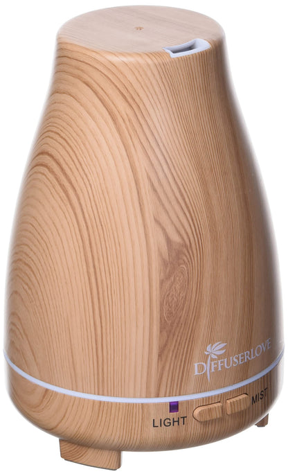 Diffuserlove 200ML Essential Oil Diffuser - Quiet Aroma Diffuser with 7 Color LED Lights, Auto Shut-Off for Bedroom, Office