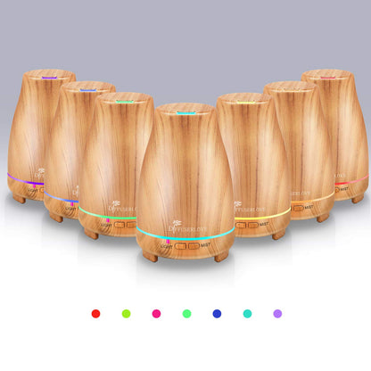 Diffuserlove 200ML Essential Oil Diffuser - Quiet Aroma Diffuser with 7 Color LED Lights, Auto Shut-Off for Bedroom, Office