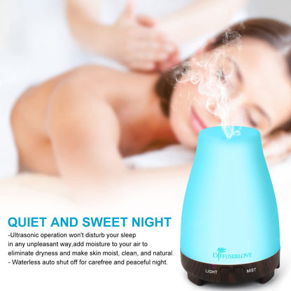 Diffuserlove 200ML Remote Control Essential Oil Diffuser – BPA-Free Aromatherapy, Black Base