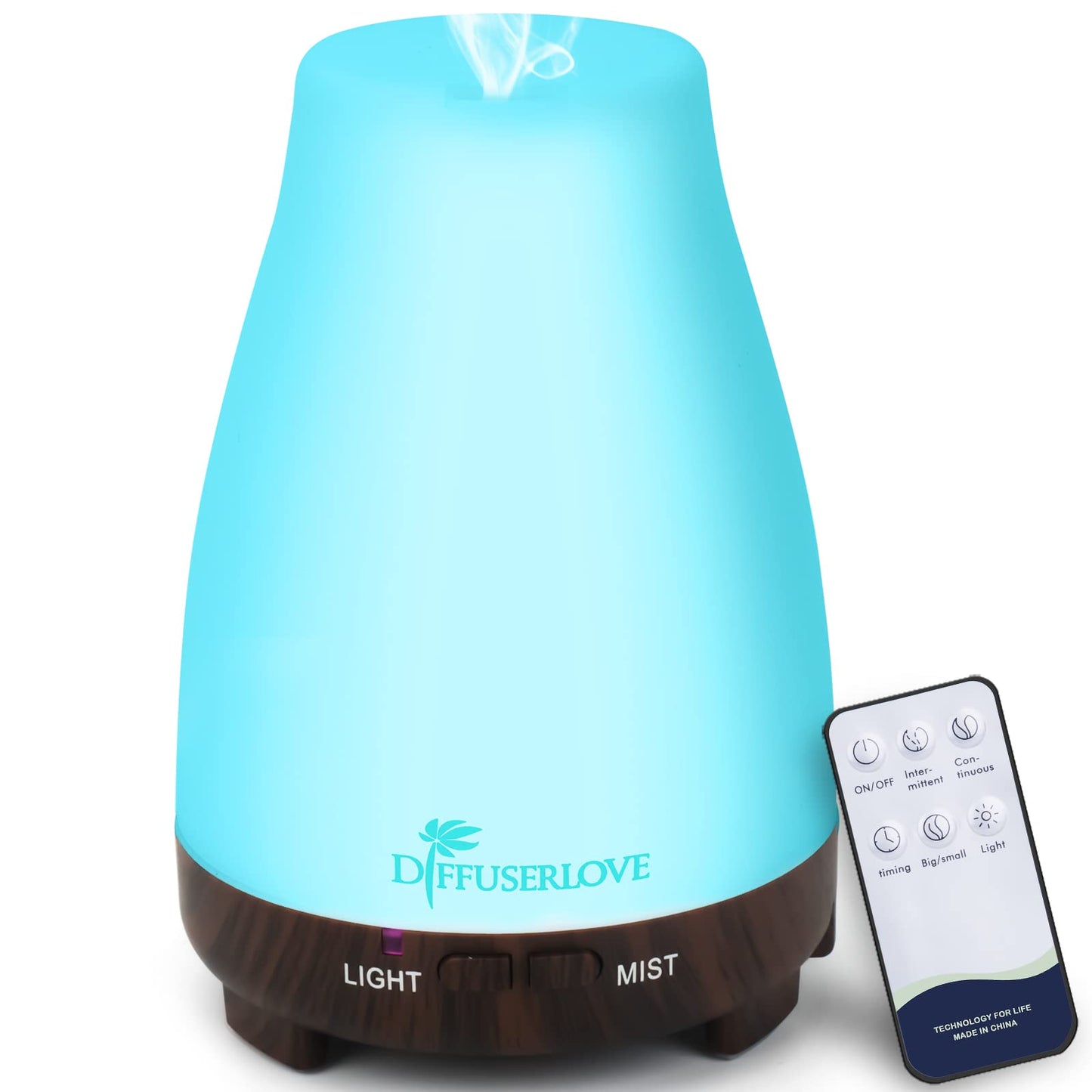 Diffuserlove 200ML Remote Control Essential Oil Diffuser – BPA-Free Aromatherapy, Black Base