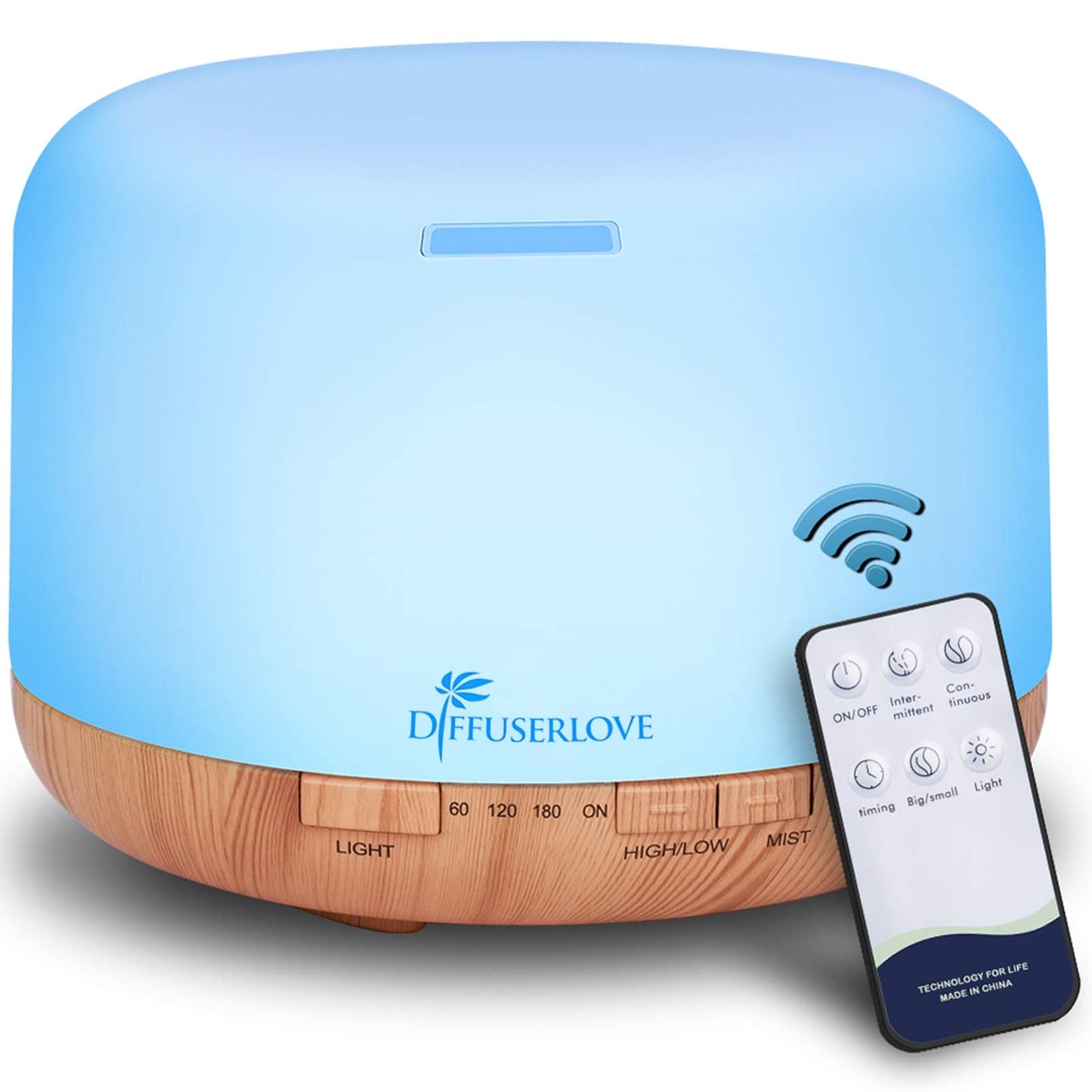 Diffuserlove 500ML Diffuser – Remote Control, Timer, Auto Shut-Off (Yellow)