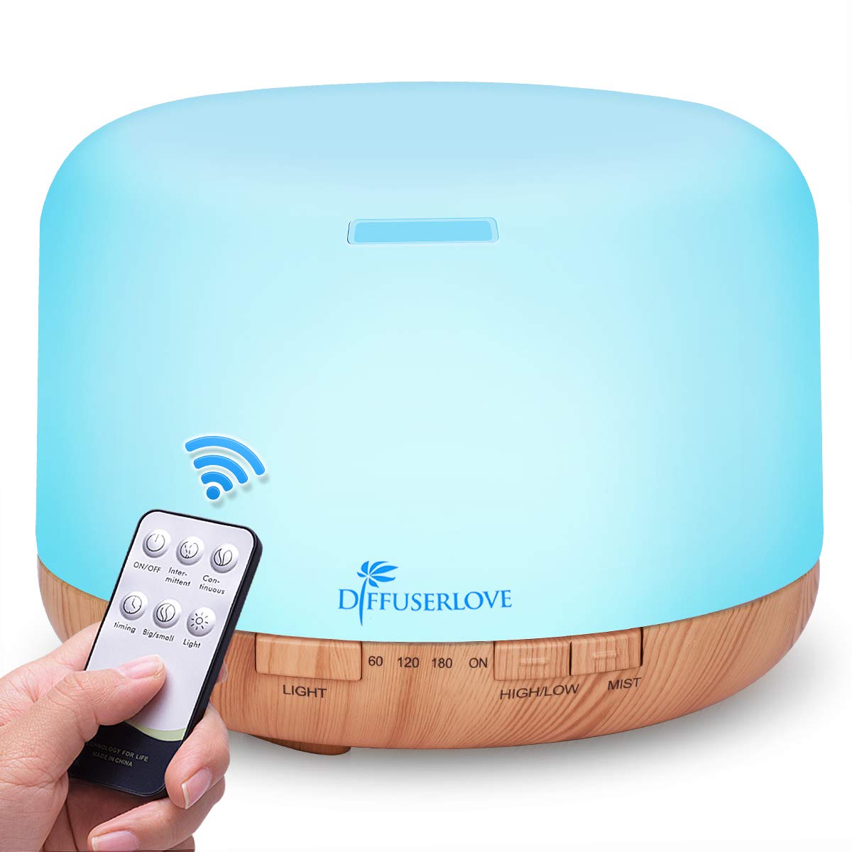 Diffuserlove 500ML Diffuser – Remote Control, Timer, Auto Shut-Off (Yellow)