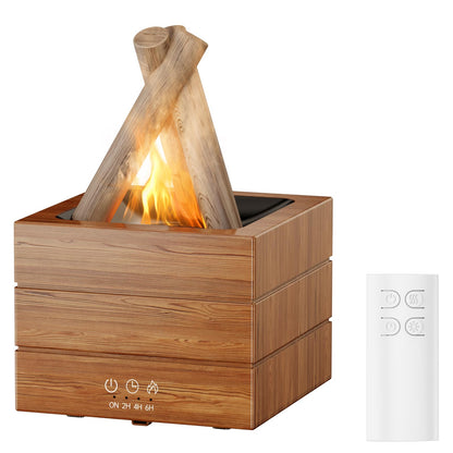 Bonfire Essential Oil Diffuser by Diffuserlove — 280ML Flame Ambience, 8 Color LEDs, Remote