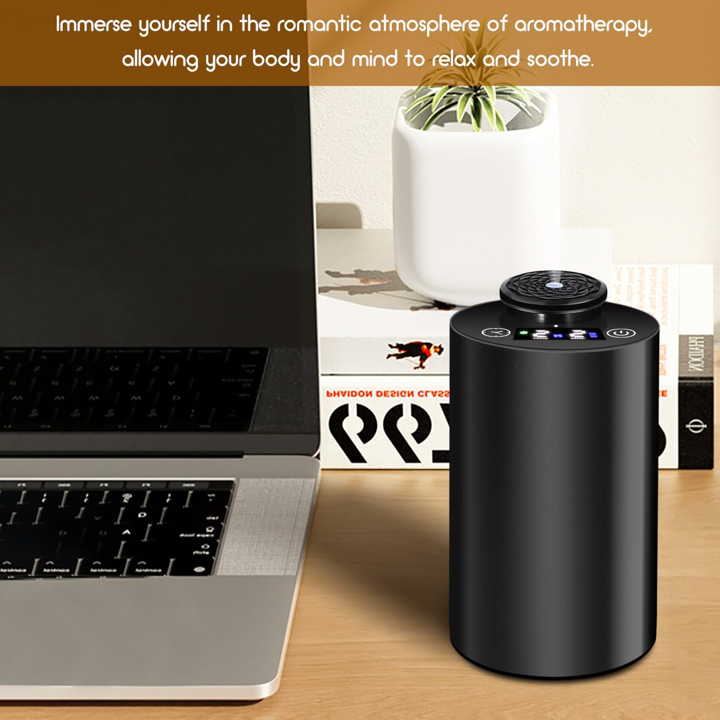 Diffuserlove Waterless Car Diffuser – Rechargeable Portable Aromatherapy (Metal Black)