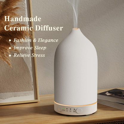 Diffuserlove Ceramic Essential Oil Diffuser 160ML – Aromatherapy Humidifier for Home, Bedroom, and Office