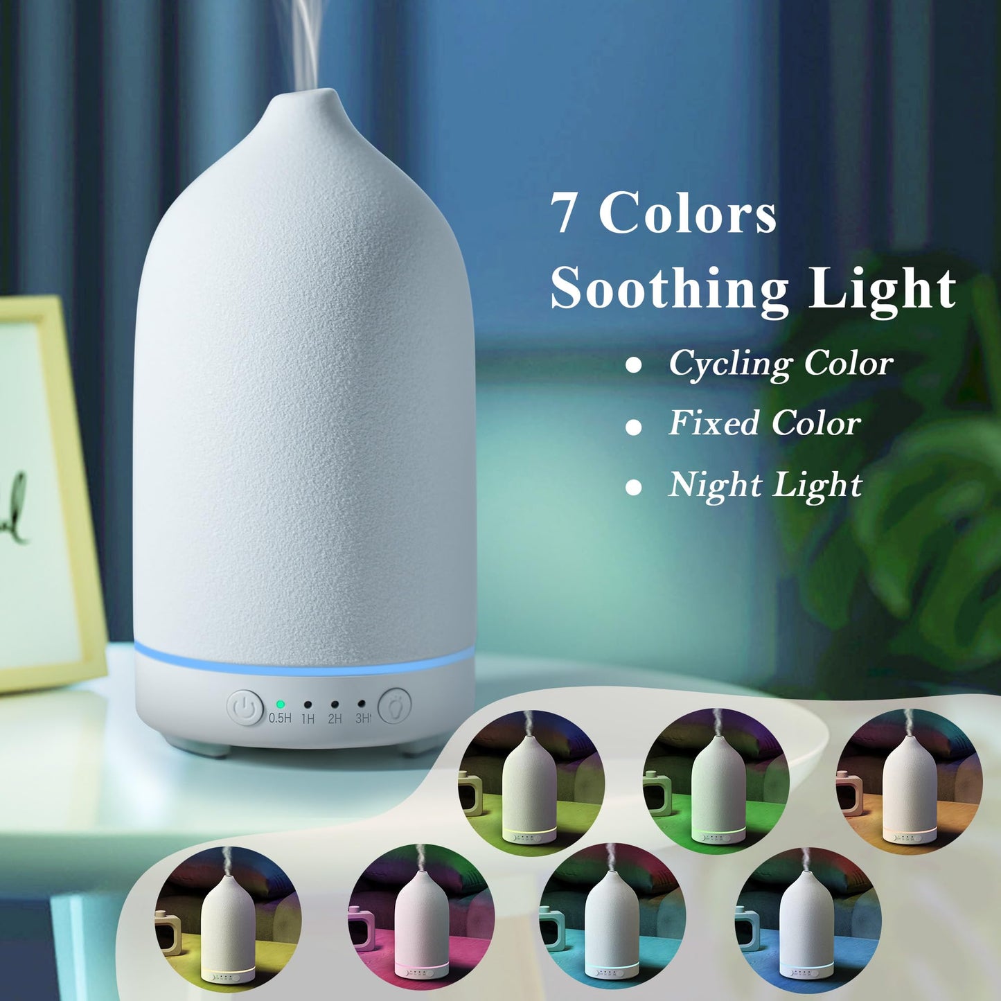 Diffuserlove Ceramic Essential Oil Diffuser 160ML – Aromatherapy Humidifier for Home, Bedroom, and Office