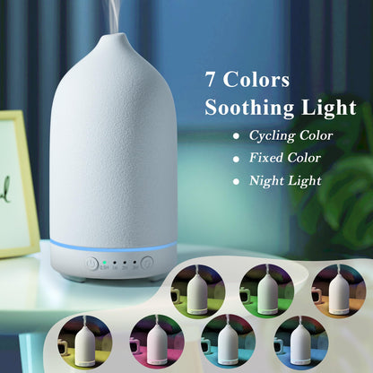 Diffuserlove Ceramic Essential Oil Diffuser 160ML – Aromatherapy Humidifier for Home, Bedroom, and Office