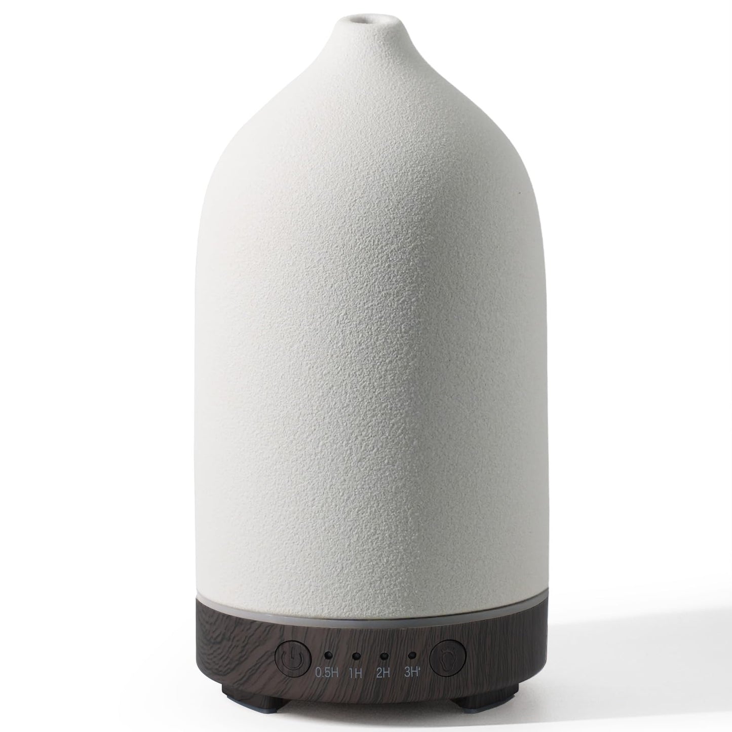 Diffuserlove Ceramic Diffuser 160ML – Aromatherapy Essential Oil Diffuser (Black Wood Base)