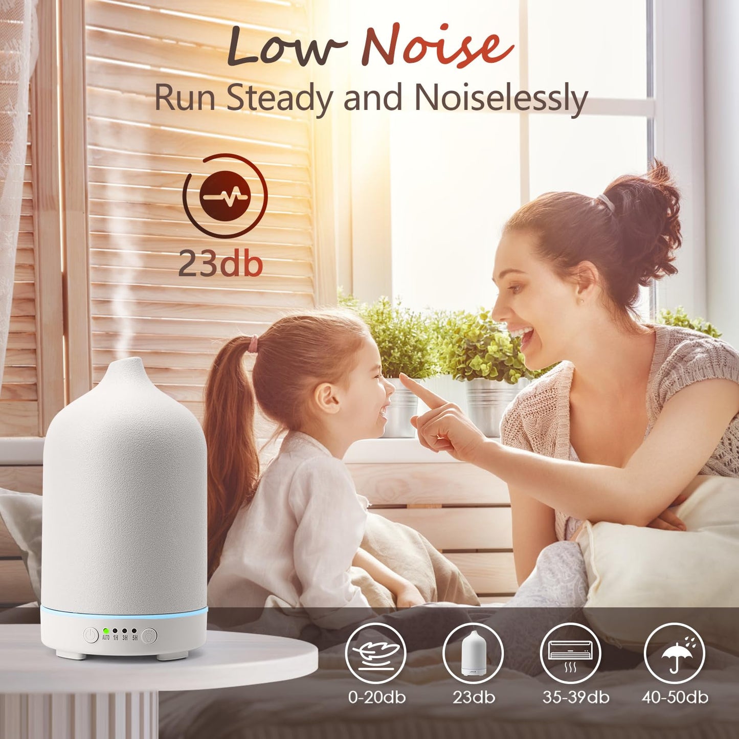 Diffuserlove Ceramic Diffuser 250ML – White Stone Aromatherapy Diffuser