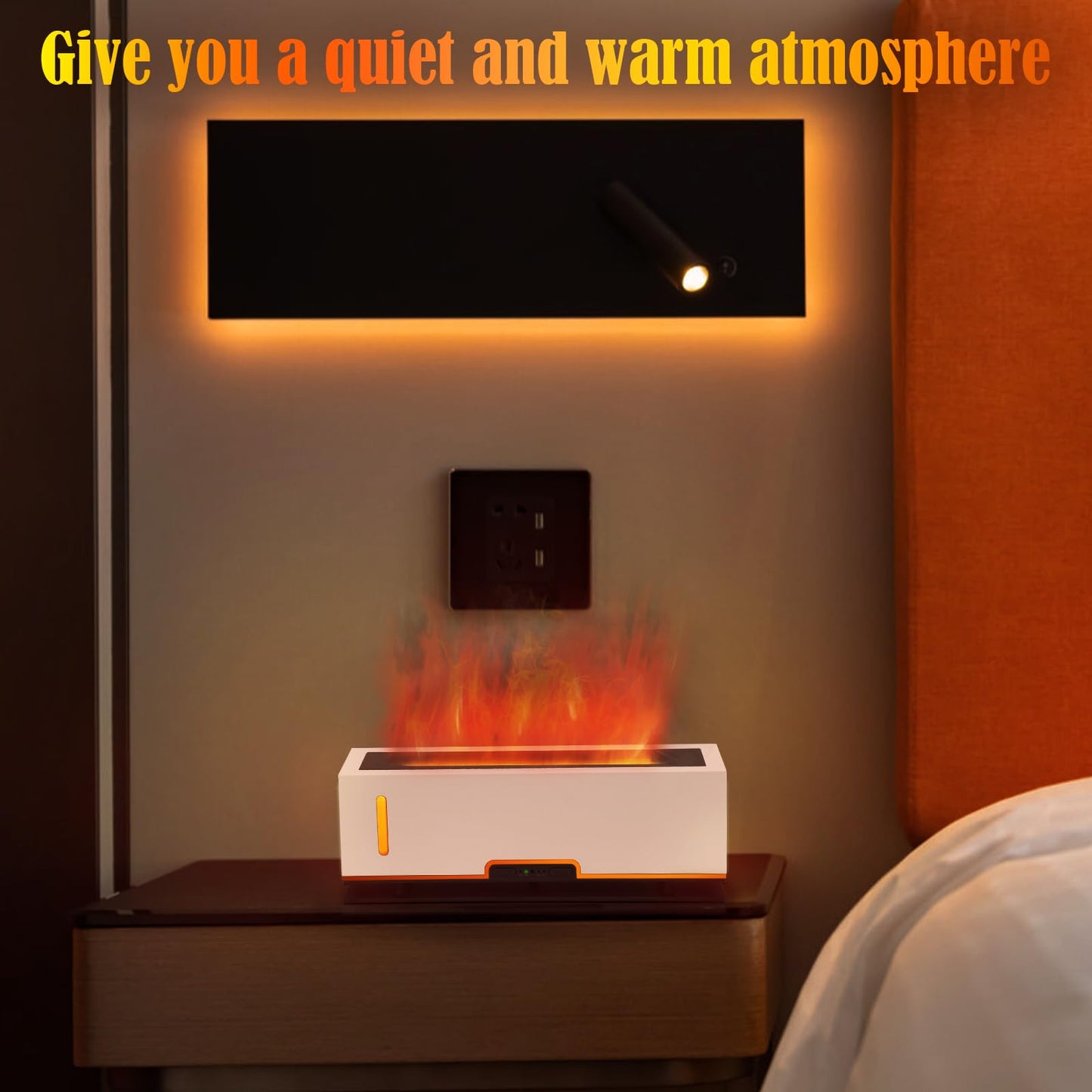 Diffuserlove Flame Diffuser Humidifier 200ml – Real Flame Aroma Diffuser for Home & Office
