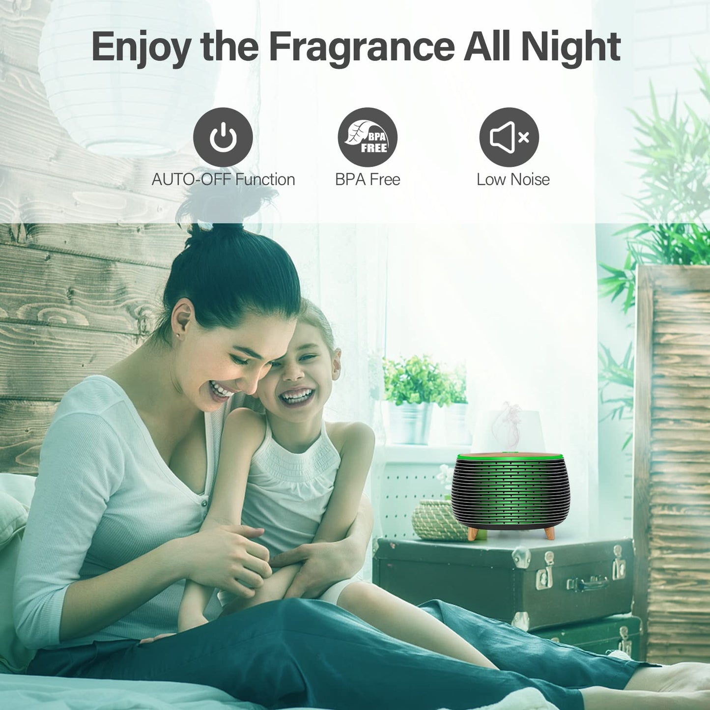 Diffuserlove 400ML Essential Oil Diffuser – 7 Color Lights