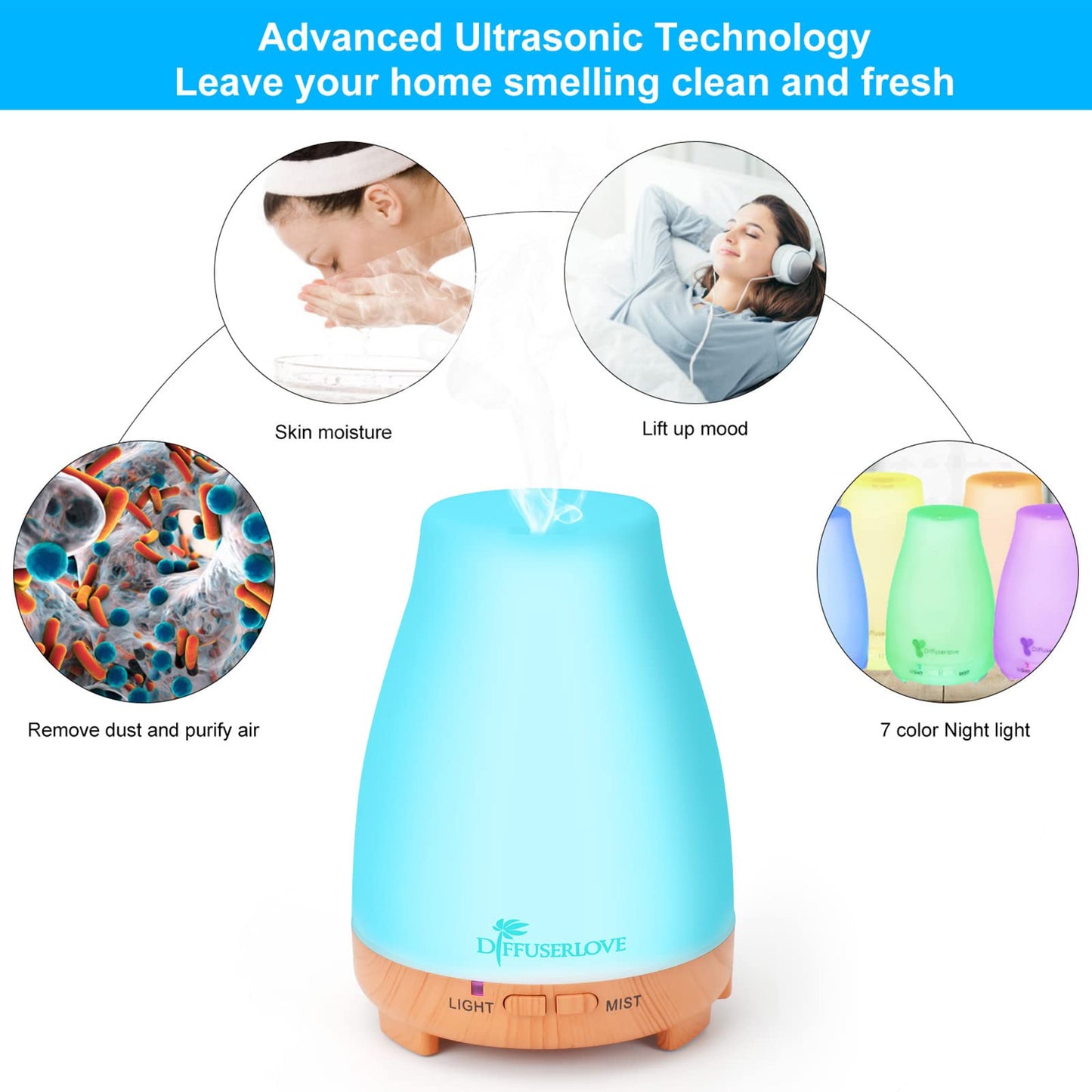 Diffuserlove 200ML Remote Diffuser – BPA-Free Aromatherapy (Yellow Base)