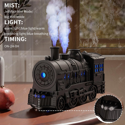 Diffuserlove Train Diffuser 300ML – Essential Oil Diffuser, Night Light (Black)