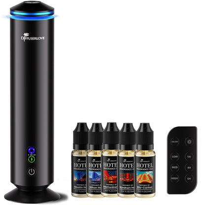 Diffuserlove Full Metal Waterless Diffuser with 5 Hotel Oils – 2000 Sq Ft Coverage