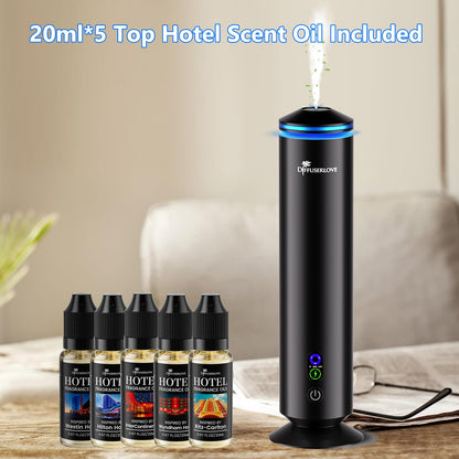 Diffuserlove Full Metal Waterless Diffuser with 5 Hotel Oils – 2000 Sq Ft Coverage
