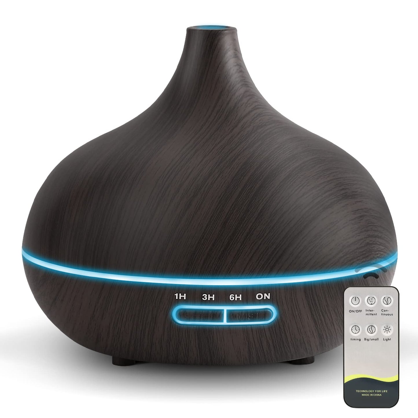 Large Room 550ml Essential Oil Diffuser with Remote – Ultrasonic Diffuser, Timer, 7-Color Lights