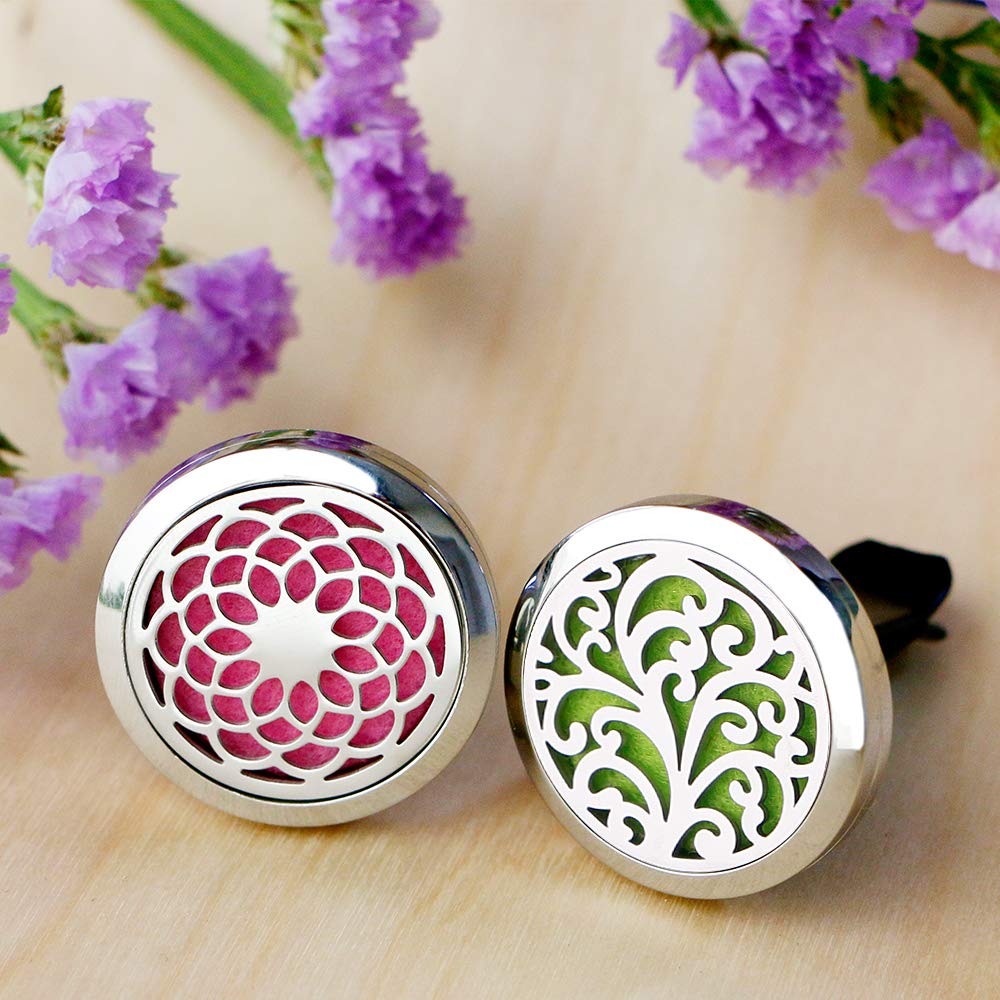 Car Diffuser Vent Clip - 2 Pack 30mm with 12 Felt Pads | Gift for Women & Men