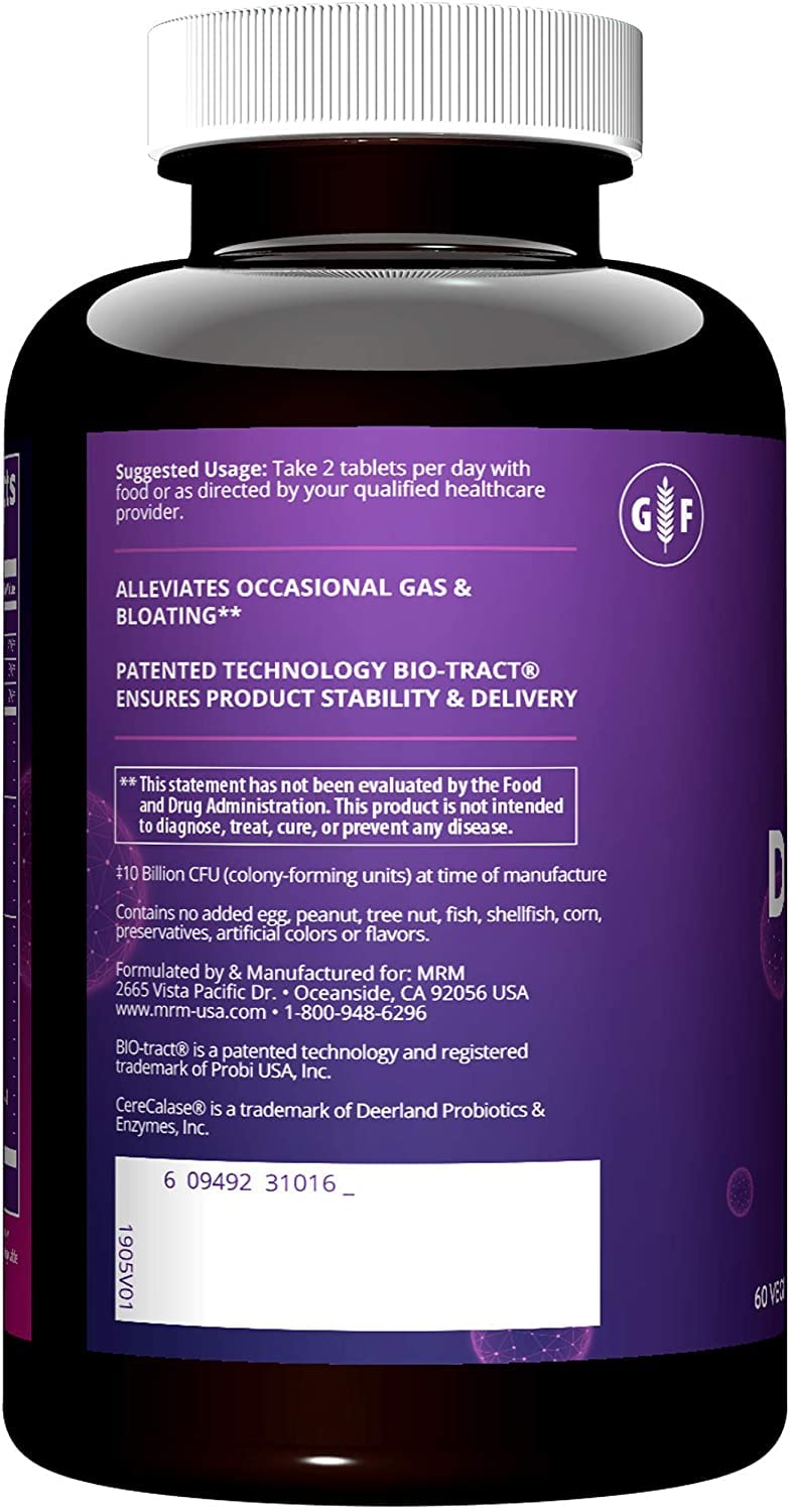 MRM Nutrition Digest-All IC Probiotics & Digestive Enzymes | Improved Digestion & Absorption | Gluten-Free | 30 Servings