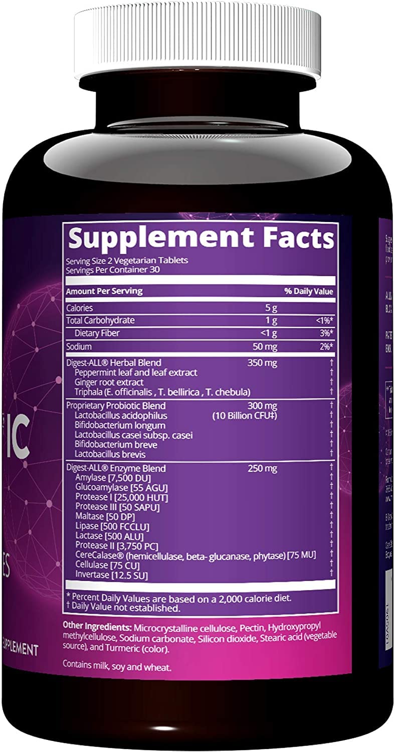 MRM Nutrition Digest-All IC Probiotics & Digestive Enzymes | Improved Digestion & Absorption | Gluten-Free | 30 Servings