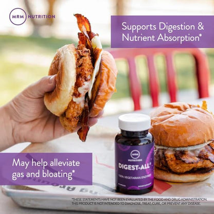 MRM Nutrition Digest-All – Digestive Enzymes for Improved Digestion | 50 Servings | Vegetarian & Gluten-Free
