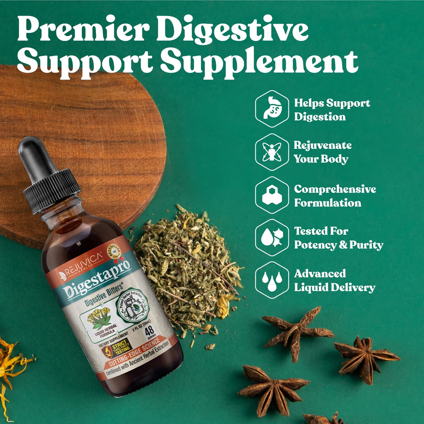 DigestaPro by Rejuvica Health – Advanced Digestive Bitters (Liquid Delivery)