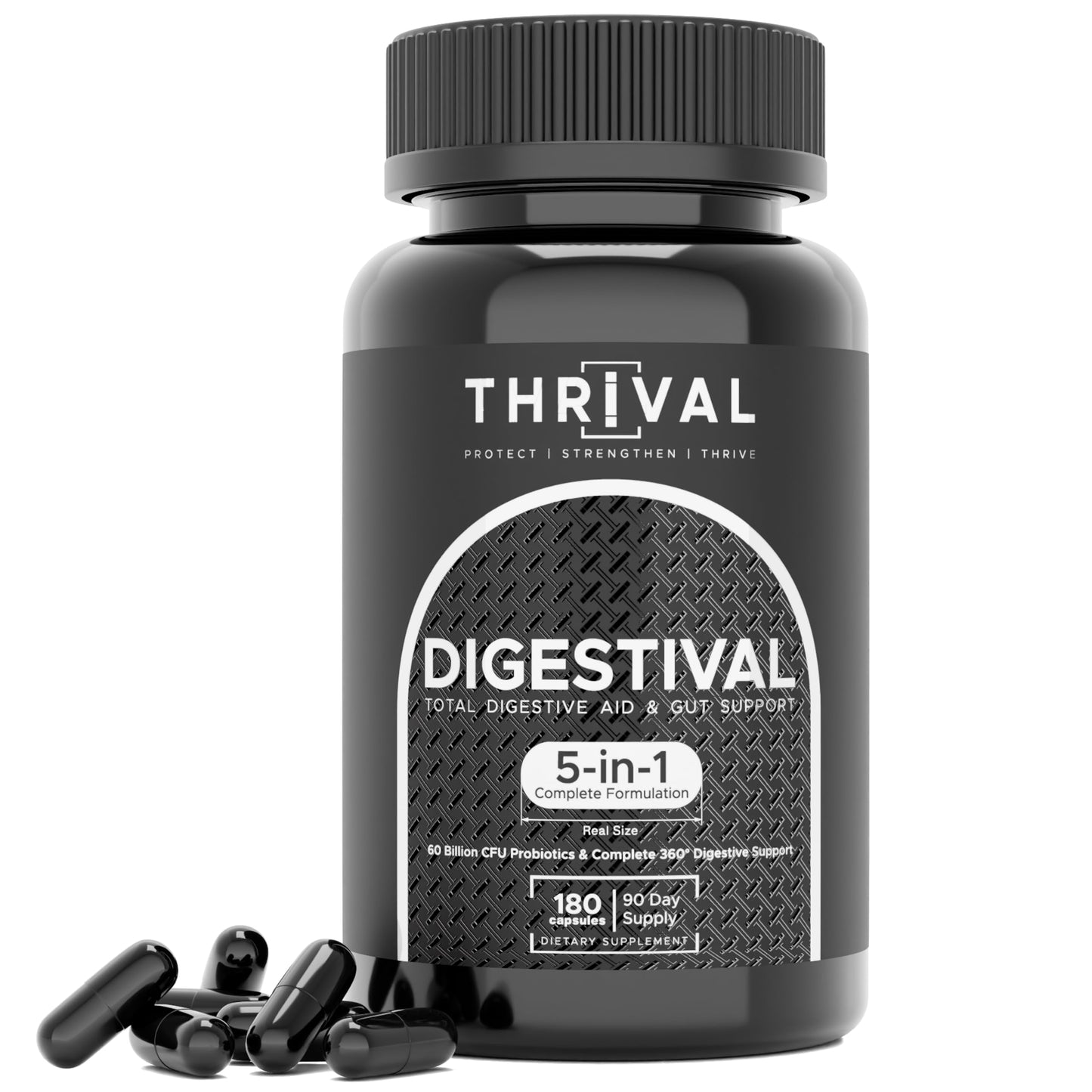 Digestival 5-in-1 Gut Health Formula – Probiotics, Enzymes, Prebiotics & Bloat Relief