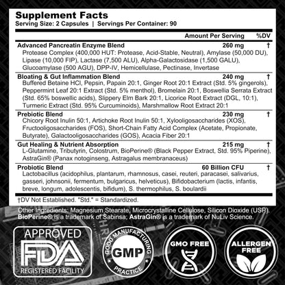 Digestival 5-in-1 Gut Health Formula – Probiotics, Enzymes, Prebiotics & Bloat Relief