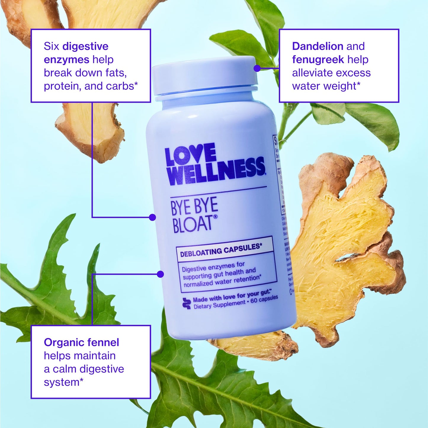 Love Wellness Universal Gut Duo: Bye Bye Bloat & Sparkle Fiber for Women