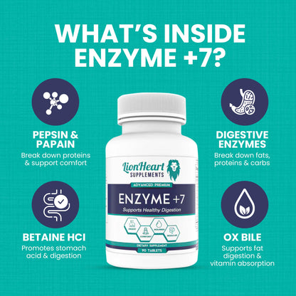 Digestive Enzymes with Purified Ox Bile Salts – Gallbladder Removal Support, Gas & Bloating Relief