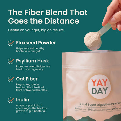 Nighttime Prebiotic Fiber Powder with Digestive Enzymes & Magnesium Glycinate - 7 Pack